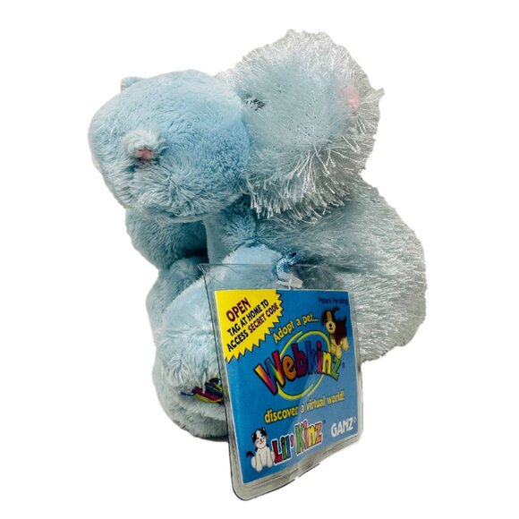 Ganz Webkinz Blue Hippo Plush Unused Code Tag Stuffed Animal Toy Lil Kinz NEW - Picture 2 of 4